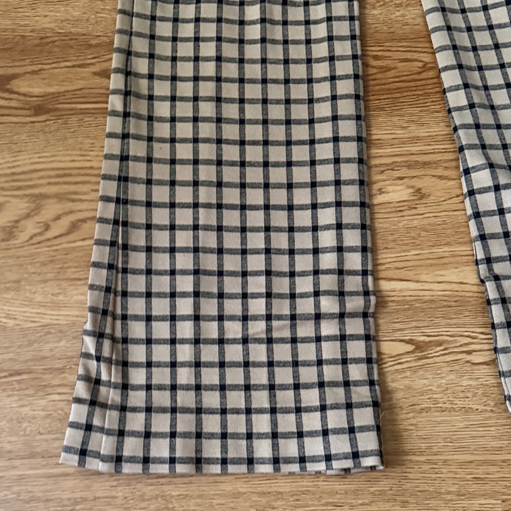 Ann Taylor Factory Plaid Boot Cut Pants - Black and Cream - Picture 6 of 9